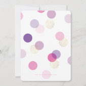 EERSTE VERJAARDAG confetti vlekken roze paarse gou Kaart (Achterkant)