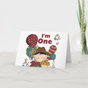 Eerste verjaardag Cowboy Tshirts en cadeaus Kaart