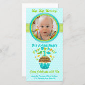 Eerste verjaardag Cupcake (jongen) (Voorkant / Achterkant)