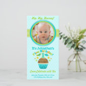 Eerste verjaardag Cupcake (jongen) (Staand voorkant)