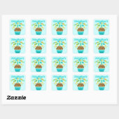 Eerste verjaardag Cupcake (jongens) Vierkante Sticker (Vel)