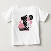 Eerste verjaardag Cupcake Roze (Voorkant)