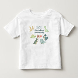 Eerste verjaardag Cute Dinosaur Waterverf Kinder Shirts