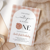 Eerste verjaardag Cutie Pie met perzik gingham fee
