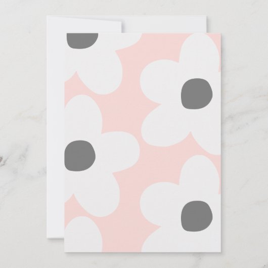 Eerste verjaardag: daisy boho retro pink girly sch kaart (Achterkant)