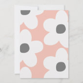 Eerste verjaardag: daisy boho retro roze meisje sc kaart (Achterkant)