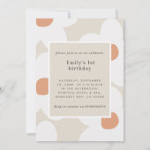 Eerste verjaardag daisy boho retro terracotta foto kaart (Achterkant)