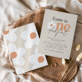 Eerste verjaardag: daisy boho retro terracotta nat kaart