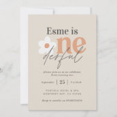 Eerste verjaardag: daisy boho retro terracotta nat kaart (Voorkant)