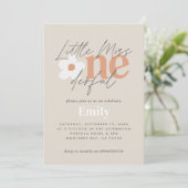 Eerste verjaardag: daisy boho retro terracotta nat kaart (Staand voorkant)