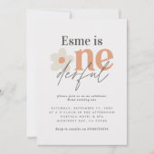 Eerste verjaardag: daisy boho retro terracotta nat kaart (Voorkant)