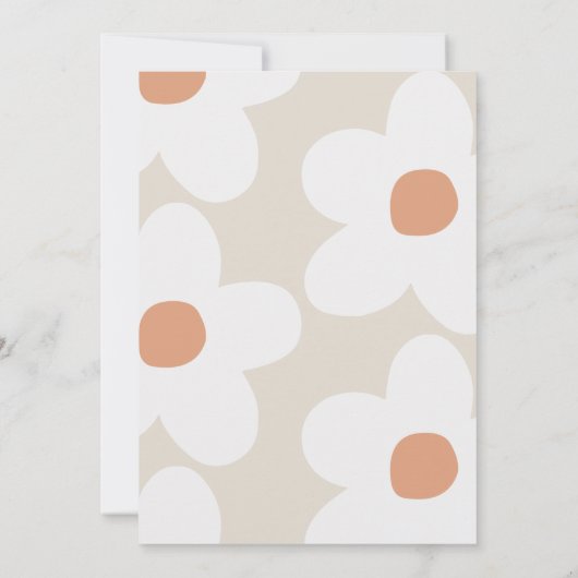 Eerste verjaardag: daisy boho retro terracotta nat kaart (Achterkant)