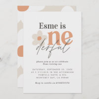 Eerste verjaardag: daisy boho retro terracotta nat