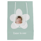 Eerste verjaardag: daisy boho retro terracotta nat medium cadeauzakje (Achterkant)