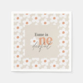 Eerste verjaardag: daisy boho retro terracotta nat servet (Voorkant)