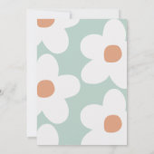 Eerste verjaardag daisy boho retro turquoise sinaa kaart (Achterkant)