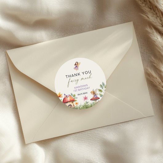 Eerste verjaardag dank je wel ronde sticker