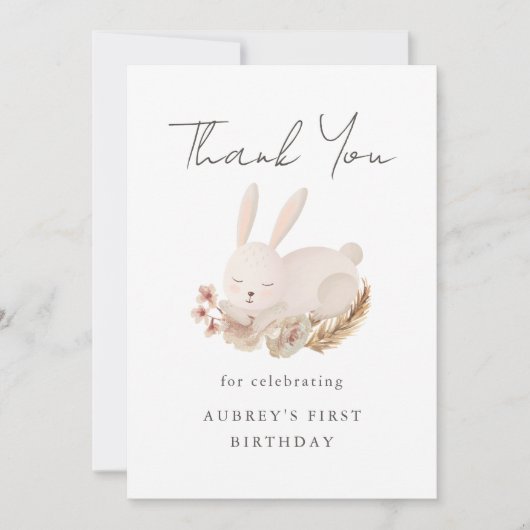 Eerste verjaardag Dank je wel voor Cute Sleeping B (Voorkant)