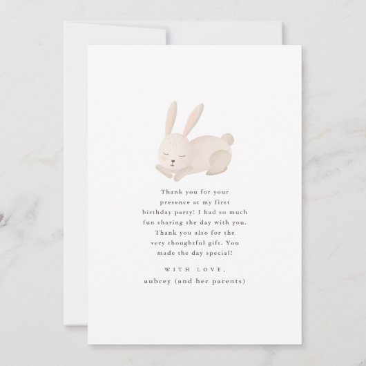 Eerste verjaardag Dank je wel voor Cute Sleeping B (Achterkant)