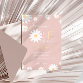 Eerste verjaardag dankkaart retro madeliefje kaart