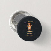 Eerste verjaardag dier ronde button 3,2 cm (Voorkant /achterkant)