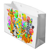 Eerste verjaardag Dierenzak Groot Cadeauzakje (Achterkant Gekanteld)