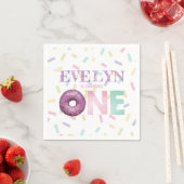 Eerste verjaardag donut party gepersonaliseerd servet (Insitu)