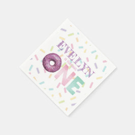 Eerste verjaardag donut party gepersonaliseerd servet