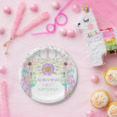 Eerste Verjaardag Droomvanger Boho Feathers Papieren Bordje (Feest)