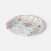 Eerste Verjaardag Droomvanger Boho Feathers Papieren Bordje (Gekanteld)