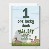 Eerste verjaardag Duck uitnodiging (Voorkant / Achterkant)