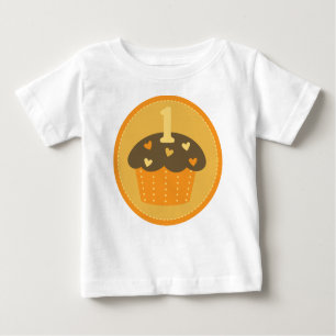 Eerste verjaardag Eén Cupcake Kinder T-shirt