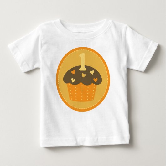 Eerste verjaardag Eén Cupcake Kinder T-shirt (Voorkant)