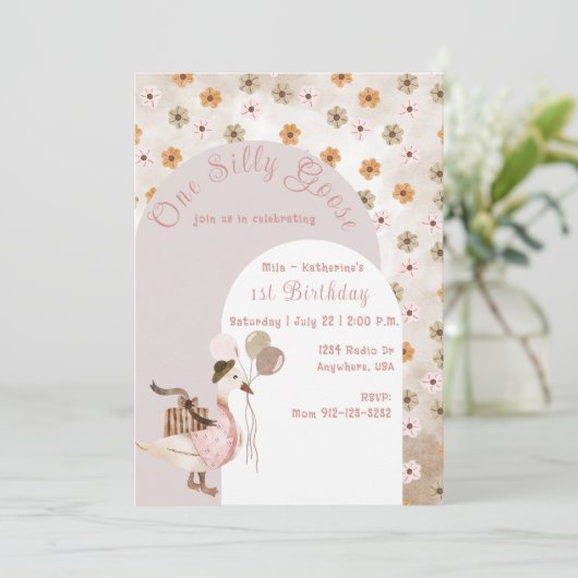 Eerste Verjaardag Een Gekke Gans, Kaart (Staand voorkant)