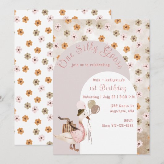 Eerste Verjaardag Een Gekke Gans, Kaart (Voorkant / Achterkant)