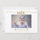 Eerste verjaardag Eenvoudige legante foto Bedankkaart (Voorkant)