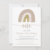 Eerste verjaardag Eenvoudige minimalistische Boho- Kaart (Voorkant)