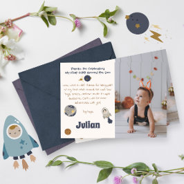 Eerste verjaardag, eerste baan rond de zon! bedankkaart