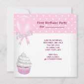 Eerste verjaardag eerste meisje roze Baby Kaart (Achterkant)