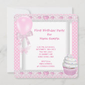 Eerste verjaardag eerste meisje roze Baby polaire  Kaart (Achterkant)