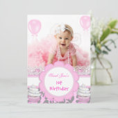 Eerste verjaardag eerste meisje roze koekjes Baby Kaart (Staand voorkant)