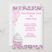 Eerste verjaardag eerste meisje roze koekjes Baby Kaart (Achterkant)