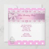 Eerste verjaardag eerste meisje  roze koekjes Baby Kaart (Achterkant)