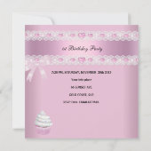 Eerste verjaardag eerste meisje roze prinses Tiara Kaart (Achterkant)