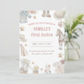 Eerste verjaardag, eerste Rodeo uitnodiging, cowgi Kaart (Staand voorkant)