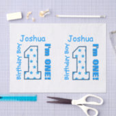 Eerste verjaardag Eigen naam Blauwe sterren Nummer Tissuepapier (Craft)