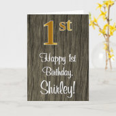 Eerste verjaardag: Elegant Faux Gold Kijk #, Faux Kaart (Gele Bloem)