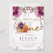 Eerste verjaardag Elegante Herfst Bourgondië Kaart (Voorkant)