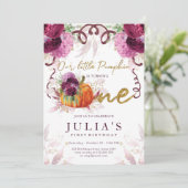 Eerste verjaardag Elegante Herfst Bourgondië Kaart (Staand voorkant)