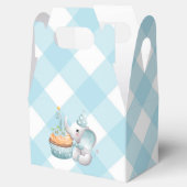 Eerste verjaardag Elephant Baby Boy Favor Box Blue Bedankdoosjes (Geopend)
